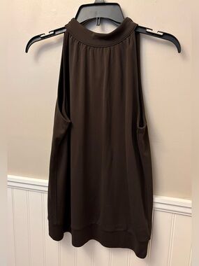 Liz Claiborne Brown Sleeveless Mock Neck Shell
